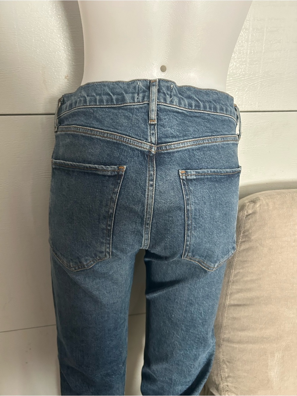 Agolde Dark Blue Cropped High-Rise Jeans - Picture 5 of 7